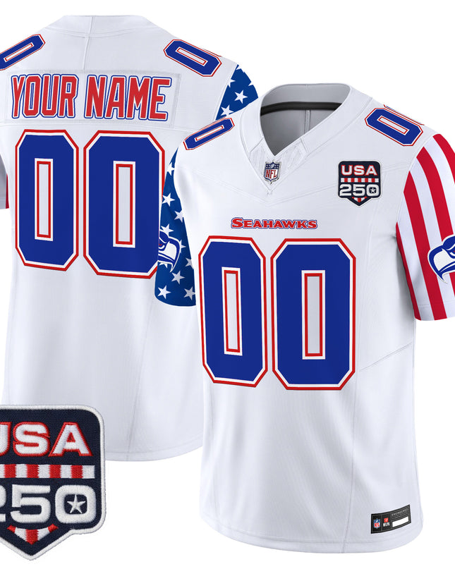 Seattle Seahawks "America 250 Edition" Vapor Limited Custom Jersey - All Stitched