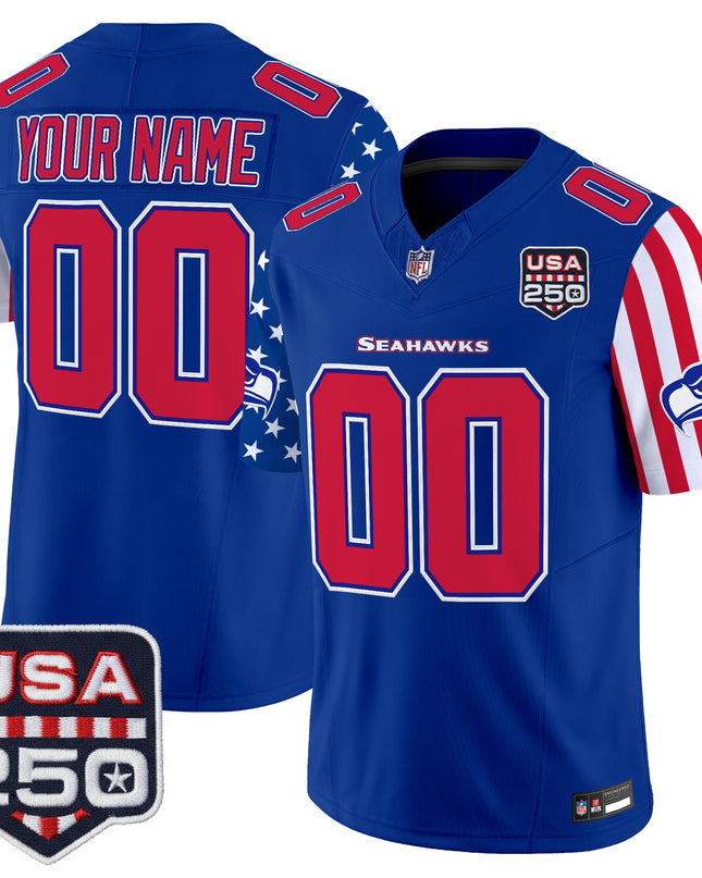 Seattle Seahawks "America 250 Edition" Vapor Limited Custom Jersey - All Stitched