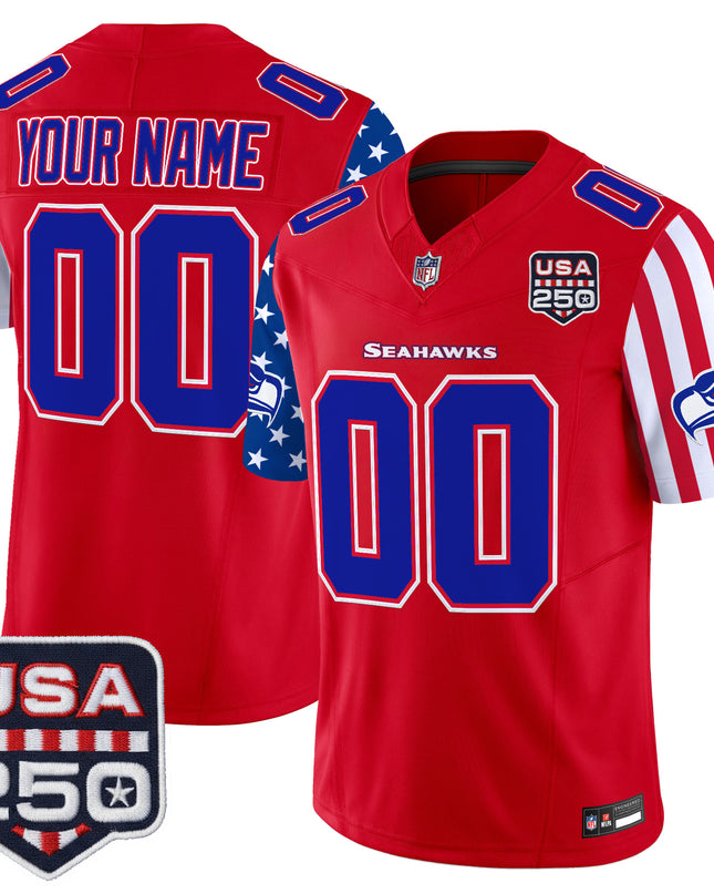 Seattle Seahawks "America 250 Edition" Vapor Limited Custom Jersey - All Stitched