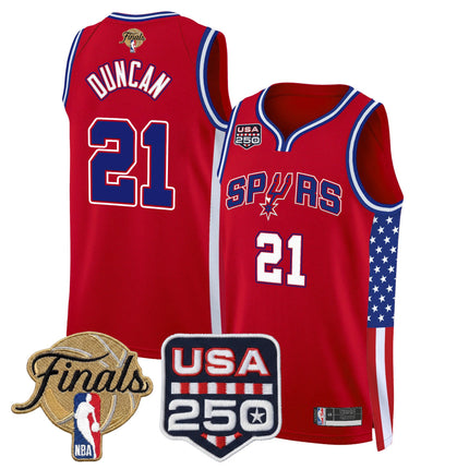 Men's San Antonio Spurs "America 250 Edition" 2026 Finals Patch Swingman Jersey - All Stitched