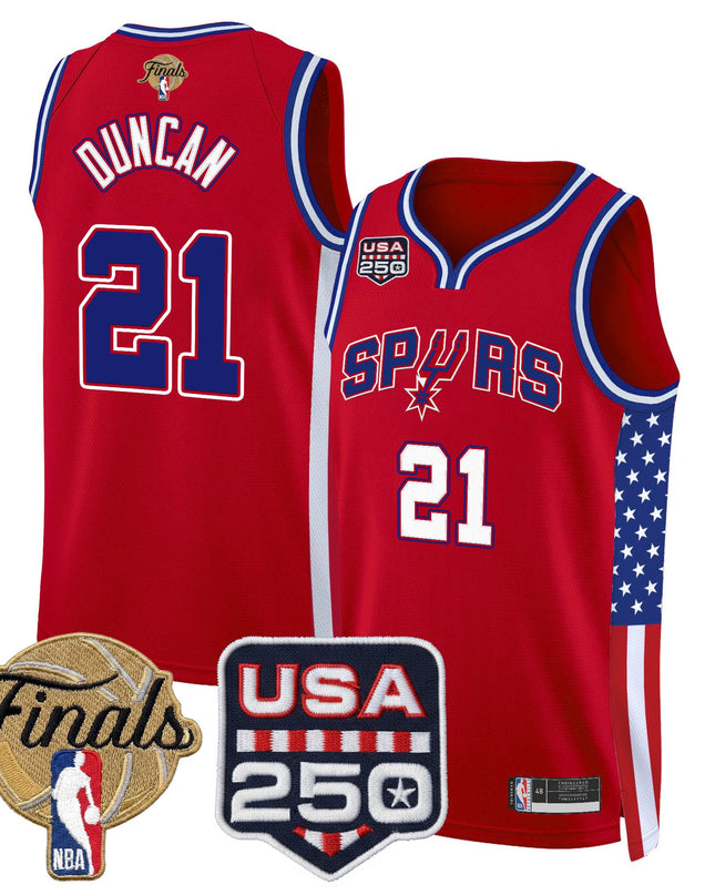 Men's San Antonio Spurs "America 250 Edition" 2026 Finals Patch Swingman Jersey - All Stitched