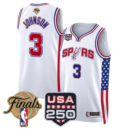Men's San Antonio Spurs "America 250 Edition" 2026 Finals Patch Swingman Jersey - All Stitched