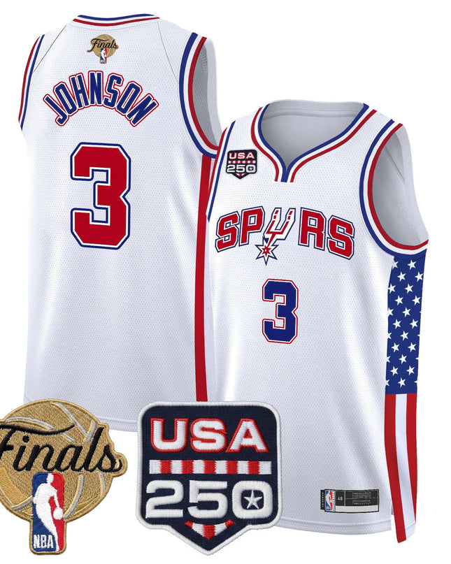 Men's San Antonio Spurs "America 250 Edition" 2026 Finals Patch Swingman Jersey - All Stitched