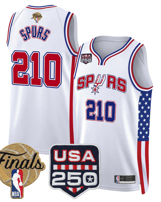 Men's San Antonio Spurs "America 250 Edition" 2026 Finals Patch Swingman Jersey - All Stitched