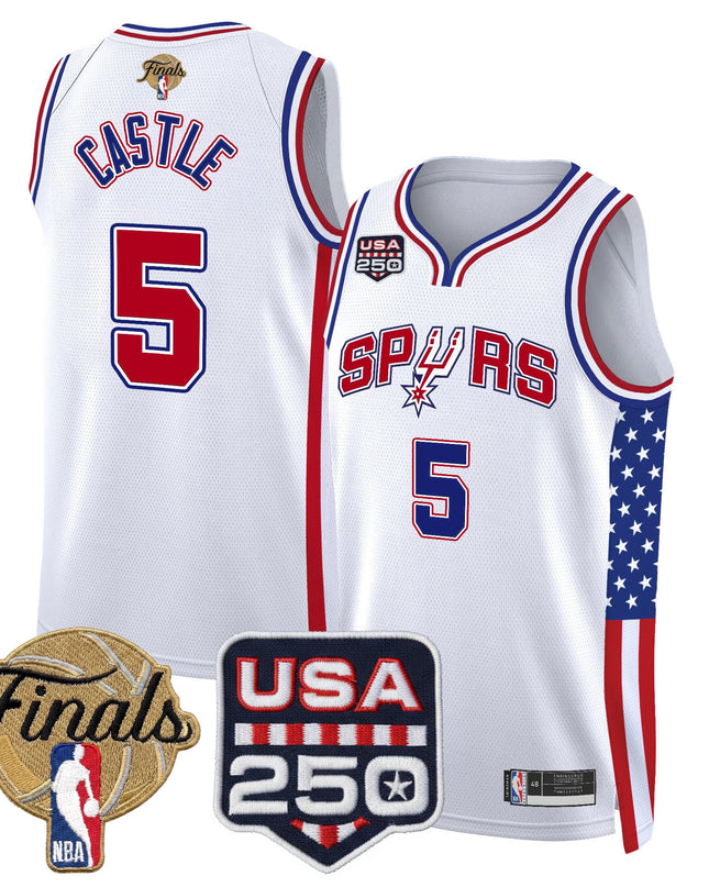 Men's San Antonio Spurs "America 250 Edition" 2026 Finals Patch Swingman Jersey - All Stitched