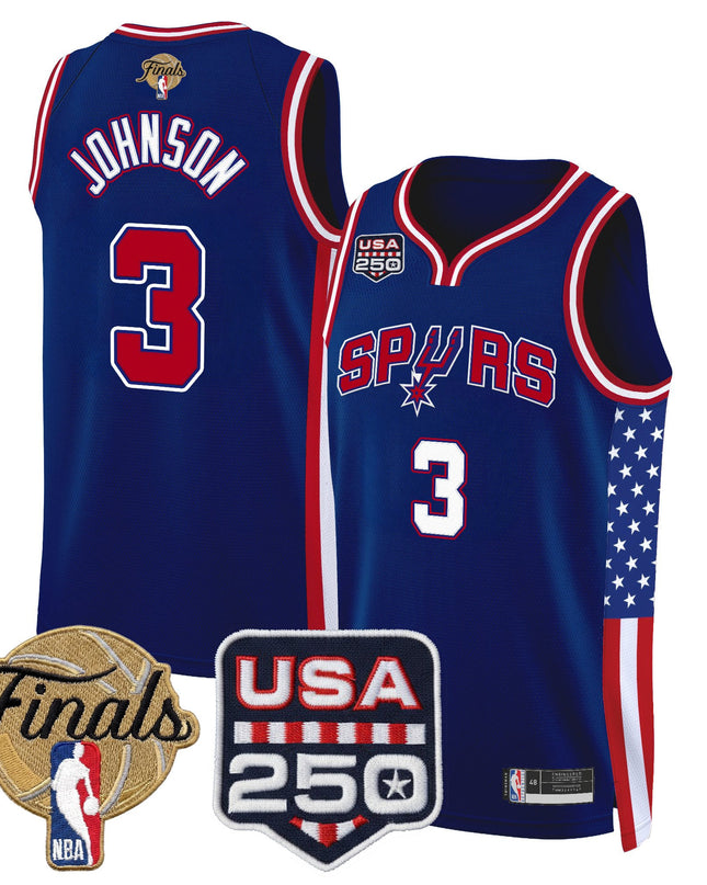 Men's San Antonio Spurs "America 250 Edition" 2026 Finals Patch Swingman Jersey - All Stitched