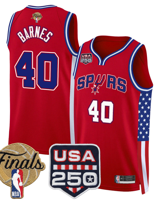 Men's San Antonio Spurs "America 250 Edition" 2026 Finals Patch Swingman Jersey - All Stitched
