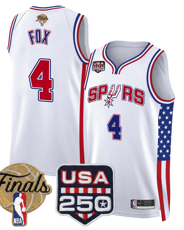 Men's San Antonio Spurs "America 250 Edition" 2026 Finals Patch Swingman Jersey - All Stitched