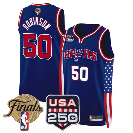 Men's San Antonio Spurs "America 250 Edition" 2026 Finals Patch Swingman Jersey - All Stitched