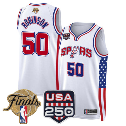Men's San Antonio Spurs "America 250 Edition" 2026 Finals Patch Swingman Jersey - All Stitched