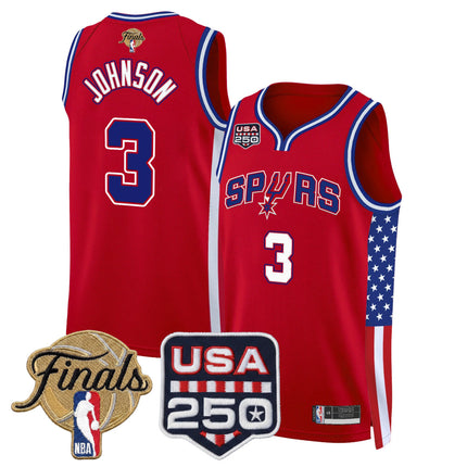 Men's San Antonio Spurs "America 250 Edition" 2026 Finals Patch Swingman Jersey - All Stitched