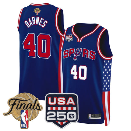 Men's San Antonio Spurs "America 250 Edition" 2026 Finals Patch Swingman Jersey - All Stitched