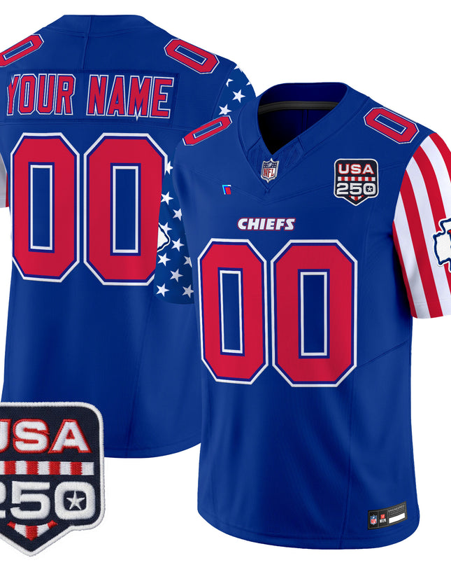 Chiefs "America 250 Edition" Vapor Limited Custom Jersey - All Stitched