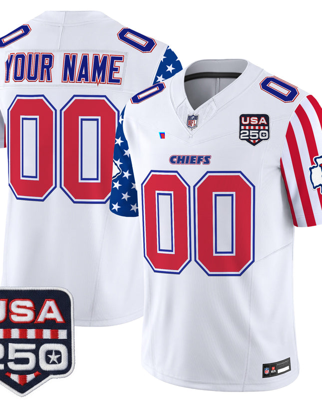 Chiefs "America 250 Edition" Vapor Limited Custom Jersey - All Stitched