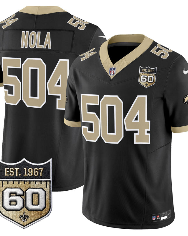 Men's New Orleans Saints 60th Anniversary Patch Vapor Jersey - Gameday Golds Edition - All Stitched