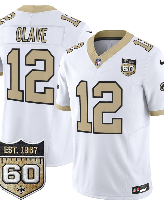 Men's New Orleans Saints 60th Anniversary Patch Vapor Jersey - Gameday Golds Edition - All Stitched