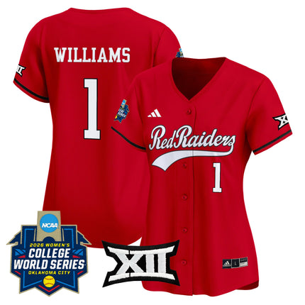 Women's Texas Tech Red Raiders Softball 2026 World Series (WCWS) Vapor Premier Limited Jersey - All Stitched