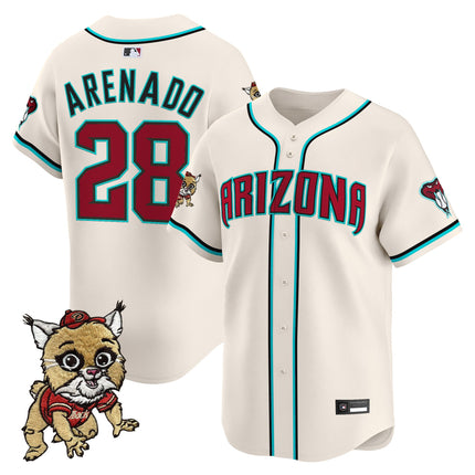 Men's Diamondbacks Baxter The Bobcat Patch Vapor Premier Limited Jersey - All Stitched