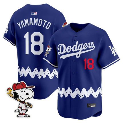 Men's Los Angeles Dodgers x Peanuts Vapor Premier Limited Jersey - Stitched