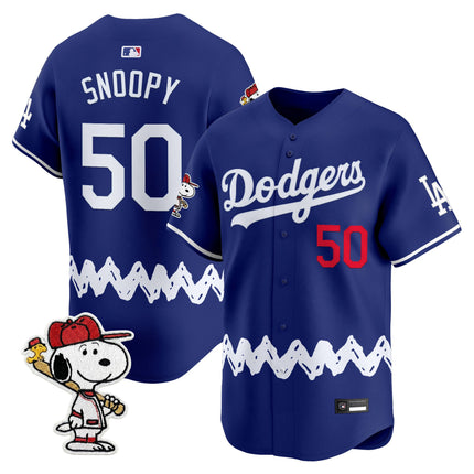 Men's Los Angeles Dodgers x Peanuts Vapor Premier Limited Jersey - Stitched