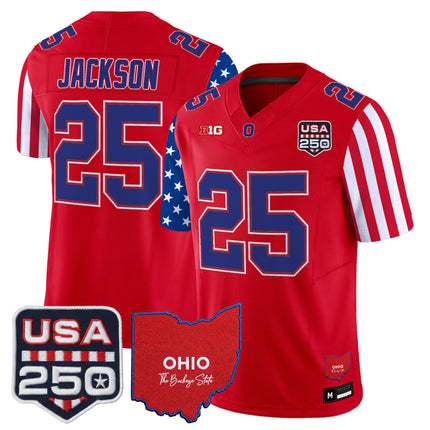 Men's Ohio State Buckeyes "America 250 Edition" Vapor Limited Jersey - All Stitched
