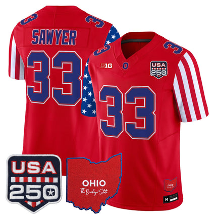Men's Ohio State Buckeyes "America 250 Edition" Vapor Limited Jersey - All Stitched