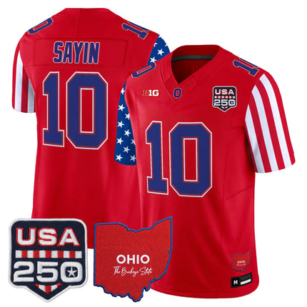 Men's Ohio State Buckeyes "America 250 Edition" Vapor Limited Jersey - All Stitched