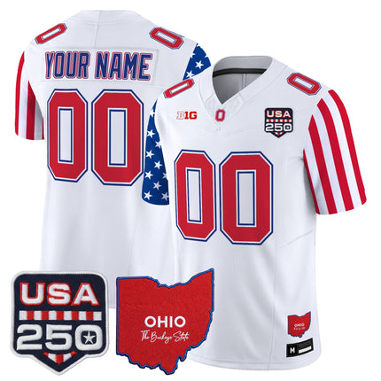 Ohio State Buckeyes "America 250 Edition" Vapor Limited Custom Jersey - All Stitched