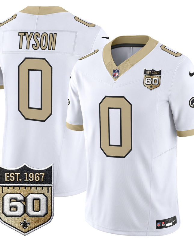 Men's New Orleans Saints 60th Anniversary Patch Vapor Jersey - Gameday Golds Edition - All Stitched