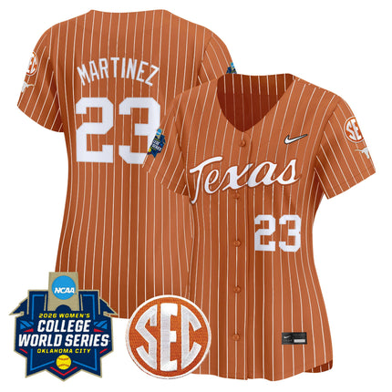 Women's Texas Longhorns Softball 2026 World Series (WCWS) Vapor Premier Limited Jersey - All Stitched