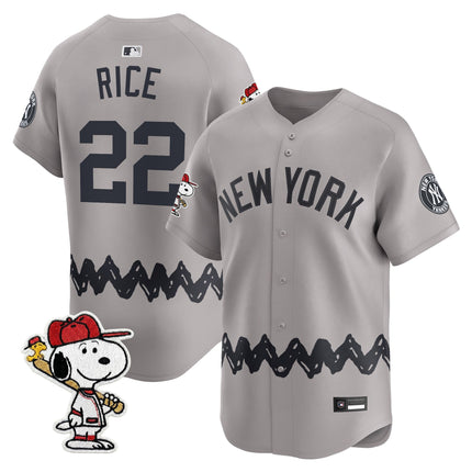 Men's Yankees x Peanuts Vapor Premier Limited Jersey - Stitched