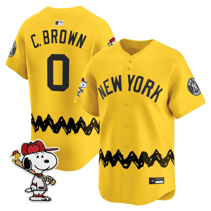 Men's Yankees x Peanuts Vapor Premier Limited Jersey - Stitched