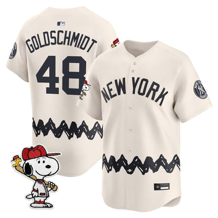 Men's Yankees x Peanuts Vapor Premier Limited Jersey - Stitched