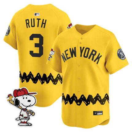 Men's Yankees x Peanuts Vapor Premier Limited Jersey - Stitched