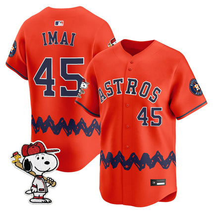 Men's Houston Astros x Peanuts Vapor Premier Limited Jersey - Stitched