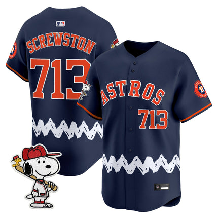 Men's Houston Astros x Peanuts Vapor Premier Limited Jersey - Stitched