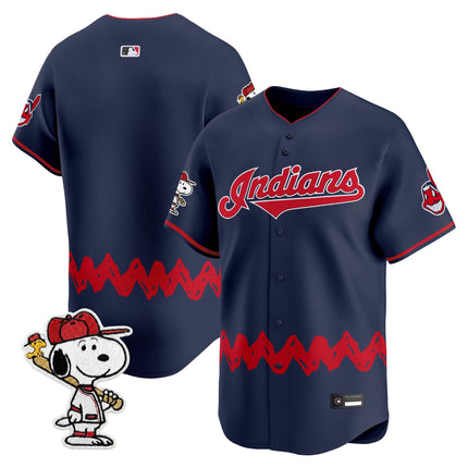 Men's Cleveland Indians x Peanuts Vapor Premier Limited Jersey - Stitched