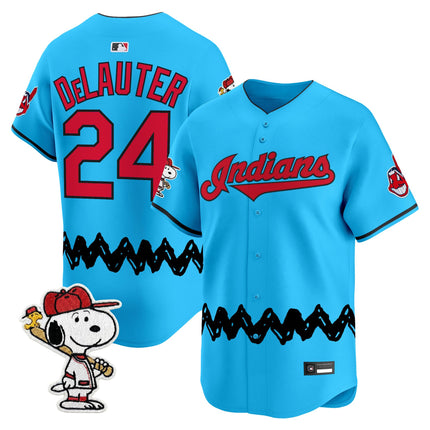 Men's Cleveland Indians x Peanuts Vapor Premier Limited Jersey - Stitched