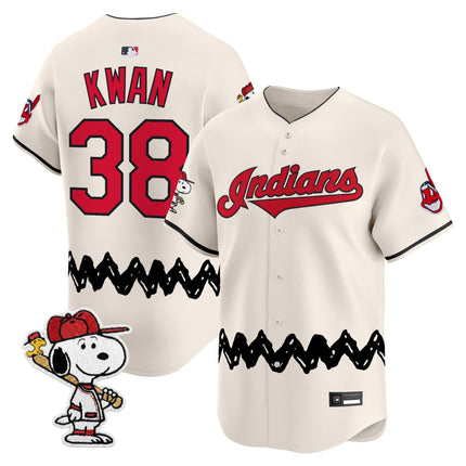 Men's Cleveland Indians x Peanuts Vapor Premier Limited Jersey - Stitched