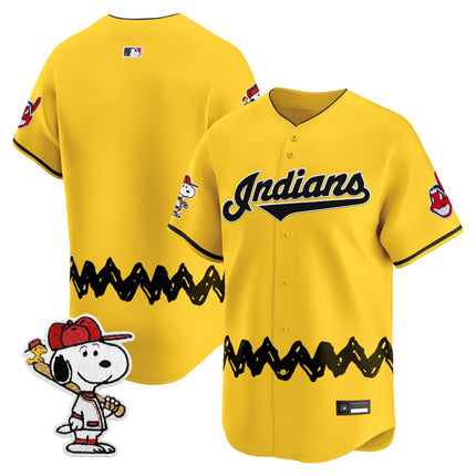 Men's Cleveland Indians x Peanuts Vapor Premier Limited Jersey - Stitched