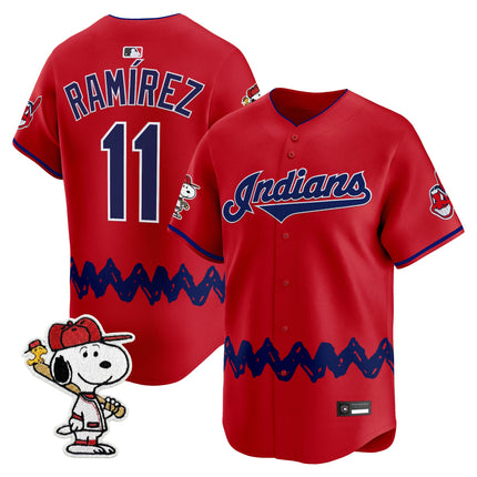Men's Cleveland Indians x Peanuts Vapor Premier Limited Jersey - Stitched