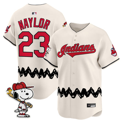 Men's Cleveland Indians x Peanuts Vapor Premier Limited Jersey - Stitched