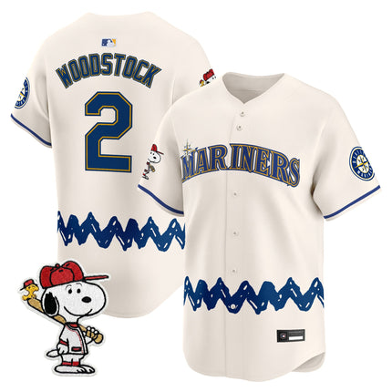 Men's Seattle Mariners x Peanuts Vapor Premier Limited Jersey - Stitched