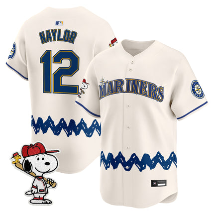 Men's Seattle Mariners x Peanuts Vapor Premier Limited Jersey - Stitched