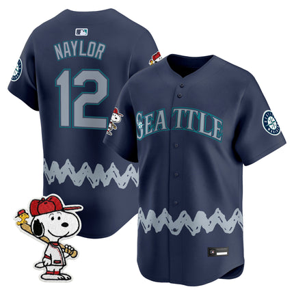 Men's Seattle Mariners x Peanuts Vapor Premier Limited Jersey - Stitched
