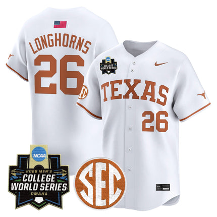 Men's Texas Longhorns 2026 World Series Vapor Premier Limited Jersey - All Stitched