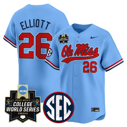 Men's Ole Miss Rebels 2026 World Series Vapor Premier Limited Jersey - All Stitched
