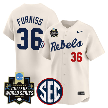 Men's Ole Miss Rebels 2026 World Series Vapor Premier Limited Jersey - All Stitched