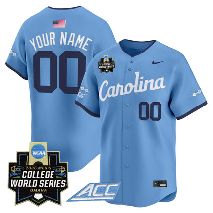 North Carolina Tar Heels 2026 World Series Vapor Premier Limited Custom Jersey - All Stitched