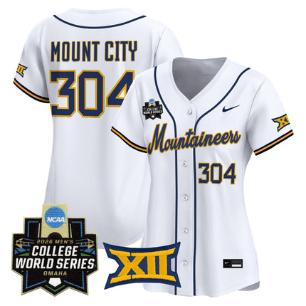 Women's West Virginia Mountaineers 2026 World Series Patch Vapor Premier Limited Jersey - All Stitched